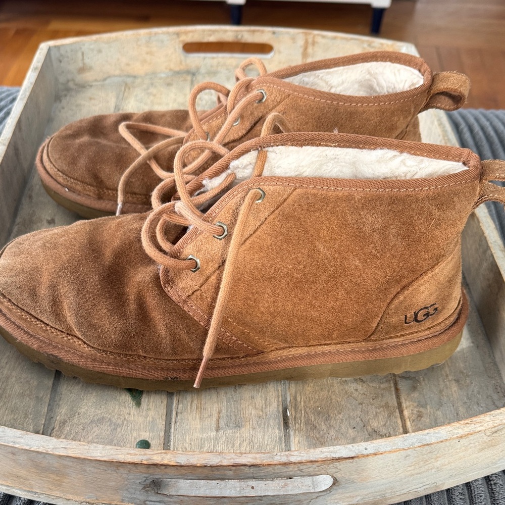 UGG Tan Suede Lace-Up Boots